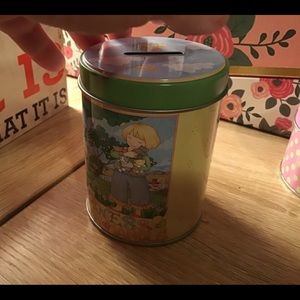 Mary Englebright tin bank,primitive sign,dream tin